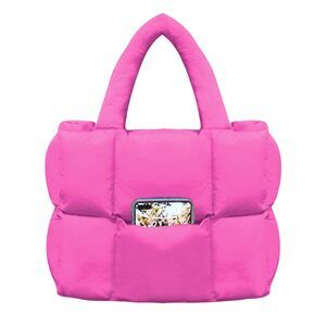 4663 Puffer Tote Bag , Lightweight Quilted Puffy Shoulder Handbag